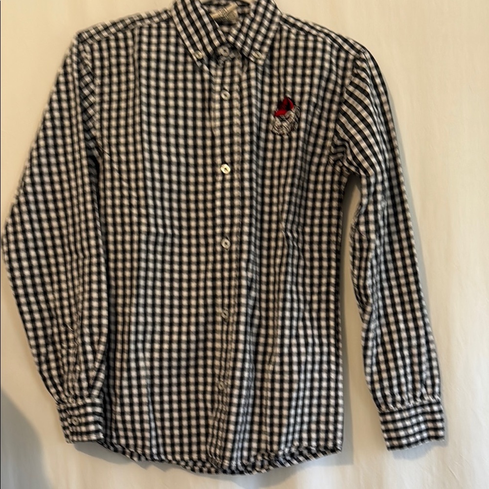 Wes & Willy Kids’ Lg UGA Black and White Checkered Shirt